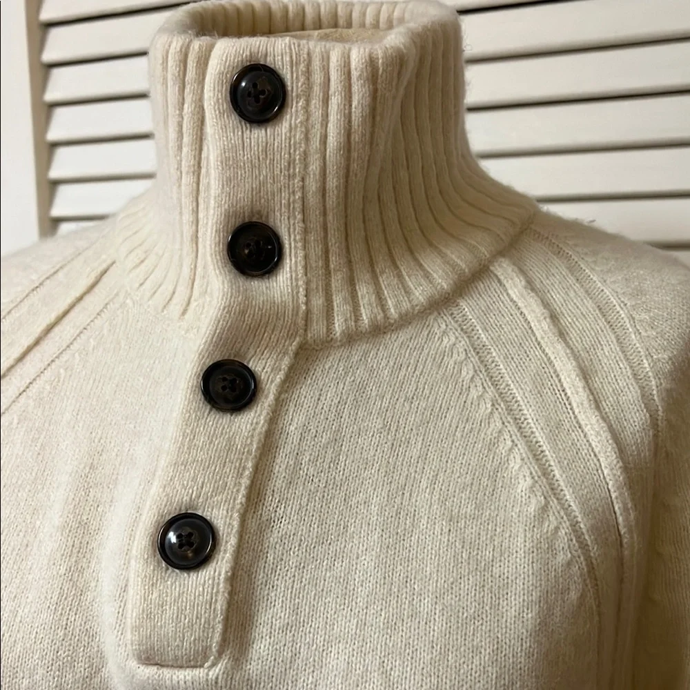 Banana republic men’s Cream Button-Up Turtleneck Sweater